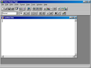 Claris Home Page running on Microsoft Windows