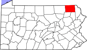 Map of Pennsylvania highlighting Susquehanna County