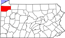 Location of Crawford County in Pennsylvania