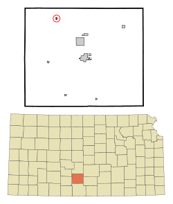 Location within Pratt County and Kansas