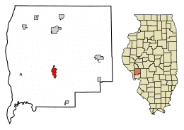 Location of Carrollton in Greene County, Illinois.
