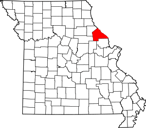 Map of Missouri highlighting Pike County