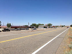 2014-07-06 13 12 34 Buildings along U.S. Route 95 about 44.8 miles north of the junction with Interstate 80 in Orovada, Nevada.JPG