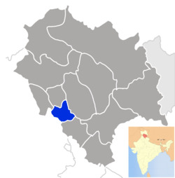 Location of Bilaspur district in Himachal Pradesh