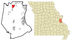 Location of Byrnes Mill, Missouri