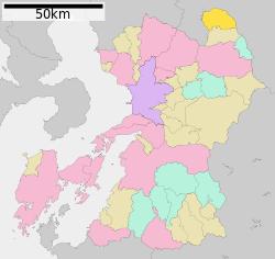 Location of Oguni in Kumamoto Prefecture