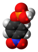 Space-filling model of the para-nitrophenylphosphate molecule