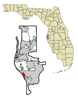 Location in Pinellas County and the state of Florida
