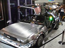 Silver-grey Back to the Future Delorean