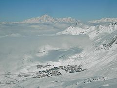 Val Thorens from 3,200 m (10,500 ft)