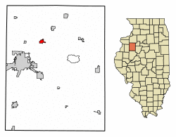 Location of Wataga in Knox County, Illinois.