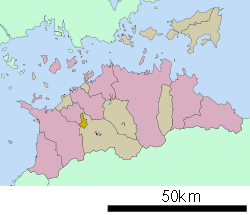 Location of Kotohira in Kagawa Prefecture
