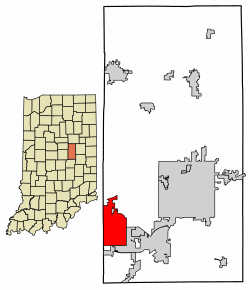 Location of Lapel in Madison County, Indiana.
