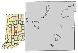 Location of Homecroft in Marion County, Indiana.