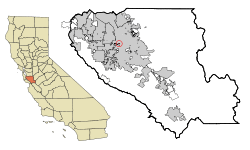 Location in Santa Clara County and the state of California