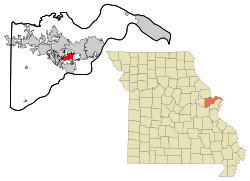 Location of Cottleville, Missouri