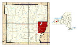 Location within Wyoming County and New York