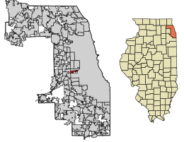 Location of Forest View in Cook County, Illinois.