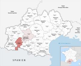 Location within the region Occitanie