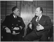 "Capt. Clifton Lastic, Master of Liberty Ship (SS) Bert Williams chats with Joe Curran, President of N.M.U. (National Ma - NARA - 542397.jpg
