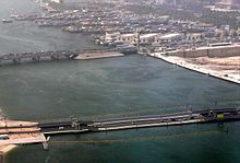 Al Maktoum Bridge and Floating Bridge on 8 May 2008.jpg