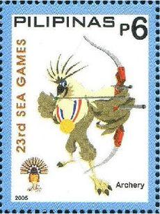 Southeast Asian Games 2005 stamp of the Philippines Archery.jpg