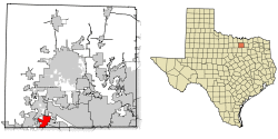 Location of Roanoke in Denton County, Texas
