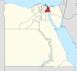 Ismailia Governorate on the map of Egypt