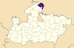 Location of Bhind district in Madhya Pradesh