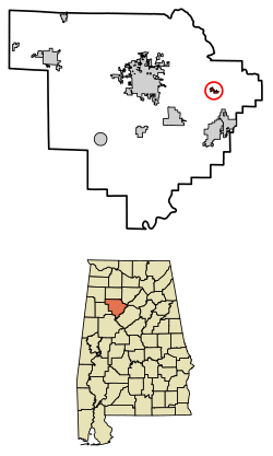 Location of Sipsey in Walker County, Alabama.