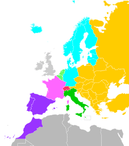 Map of the Diocese in Europe