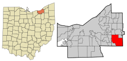 Location in Cuyahoga County and the state of Ohio.