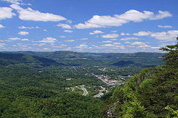 Middlesboro, Kentucky; viewed from the Pinnacle Overlook in April, 2013..jpg