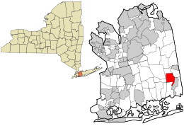Location in Nassau County and the state of New York.