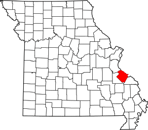 Map of Missouri highlighting Ste. Genevieve County