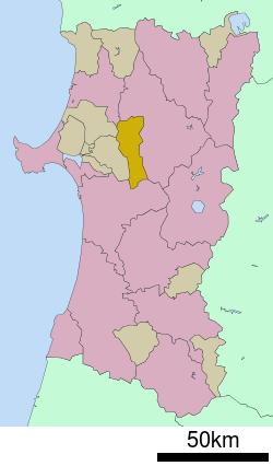 Location of Kamikoani in Akita Prefecture
