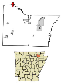 Location in Lawrence County, Arkansas