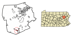 Location of West Hazleton in Luzerne County, Pennsylvania.