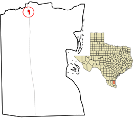 Location in Kenedy County and the state of Texas