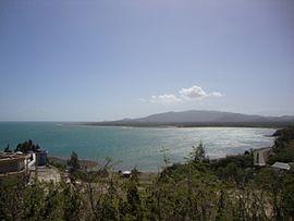 View of the baie des Sables taken from Pandop with Tiebaghi massif in the background