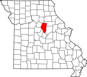 Map of Missouri highlighting Boone County