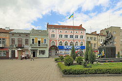Townhouses on the square in the city center