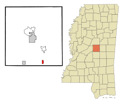 Location of Walnut Grove, Mississippi