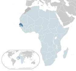 Location of  Senegal  (dark blue)in the African Union  (light blue)