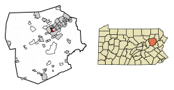 Location of Edwardsville in Luzerne County, Pennsylvania.