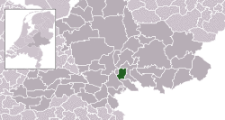 Highlighted position of Duiven in a municipal map of Gelderland