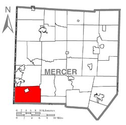 Location of Shenango Township in Mercer County