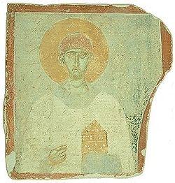 Saint Euplius Fresco from Saint Nicholas Church in Melnik, 12th - 13th Century.jpg
