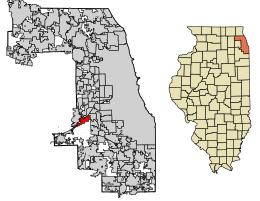 Location of Willow Springs in Cook County, Illinois.