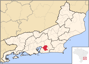 Location of Itaboraí in the state of Rio de Janeiro